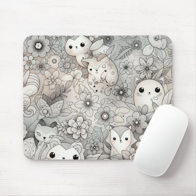 Tapis De Souris Collection d'animaux Abstraits amusants (Avec souris)
