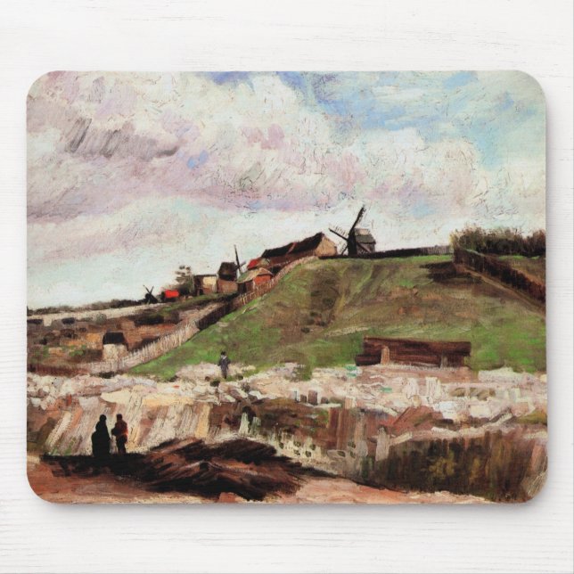 Tapis De Souris Colline de Montmartre avec carrière par Vincent va (Devant)