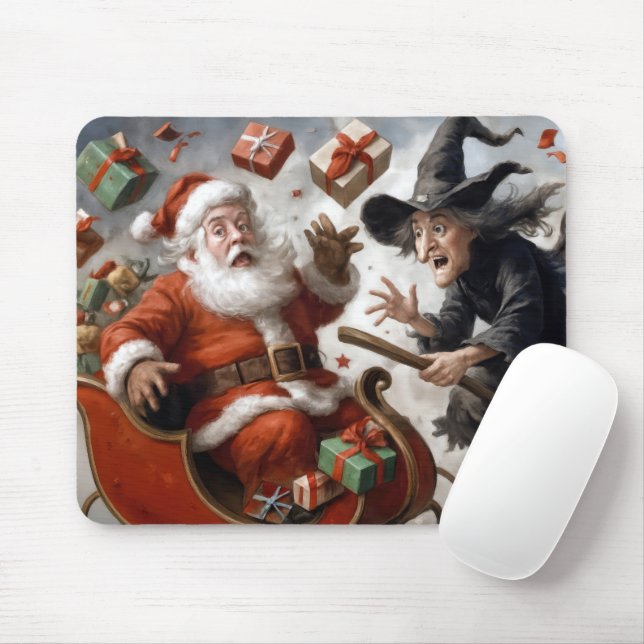 Tapis De Souris Collision des fêtes de Noël et d'Halloween (Avec souris)