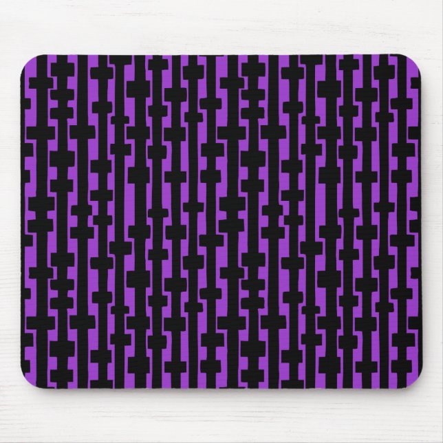 Tapis De Souris Colonnes Abstraites - Noir sur Violet (Devant)