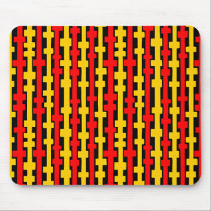 Tapis De Souris Colonnes Abstraites - Rouge et orange sur noir