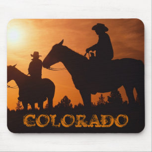 Tapis De Souris COLORADO cowboys sur chevaux mousepad