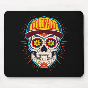 Tapis De Souris Colorado Mexicain Hommes Crâne de Sucre Co Ville J