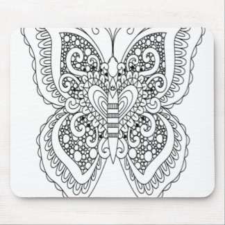 Tapis De Souris Coloration adulte Style livre Papillon auto-colora