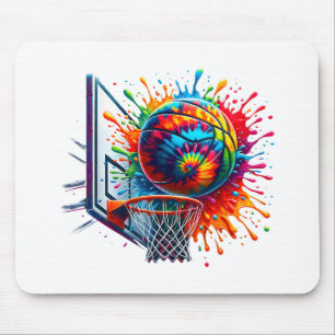 Tapis De Souris Coloré Basketball Tie Tee Couleur Basketball Hoop