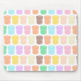 Tapis De Souris Colorful Guinea pig shape gummy candies pattern
