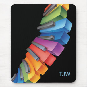 Tapis De Souris Colorful Rainbow Keyboard with Monogram