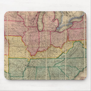 Tapis De Souris Colton's Railroad and County Map, États-Unis