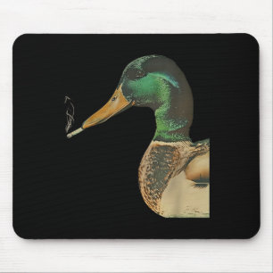 Tapis De Souris Colvert fumant une cigarette mème canard colvert d