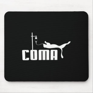 Tapis De Souris Coma Pour Hommes Femmes Drôle Sarcasme Humour Icon