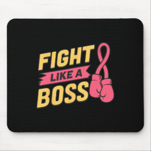 Tapis De Souris Combattre Comme Un Boss Pink Ribbon Boxe Cancer Du