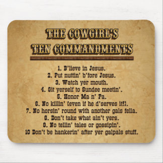 Tapis De Souris Commandements MOUSEPAD de la cow-girl 10