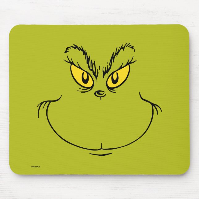Tapis De Souris Comment Grinch Stole Visage de Noël (Devant)