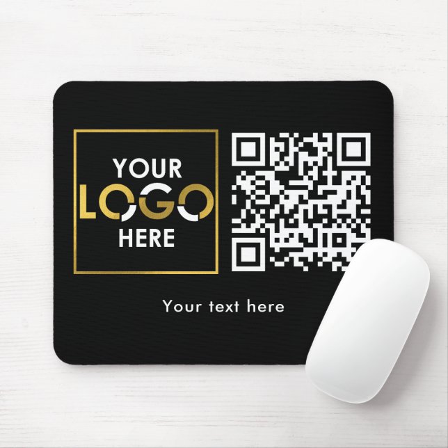Tapis De Souris Company Business Your Logo Here QR Code Modern (Avec souris)
