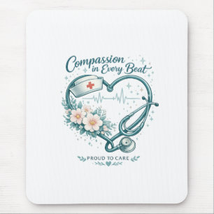Tapis De Souris Compassion à chaque battement Nurse Heart Design