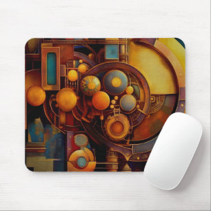Tapis De Souris Composition d'orbite mécanique Steampunk