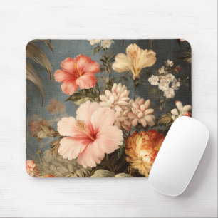 Tapis De Souris Composition florale vintage vibrante