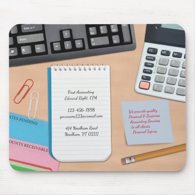Tapis De Souris Comptable Arrière - plan de bureau Mousepad (Devant)
