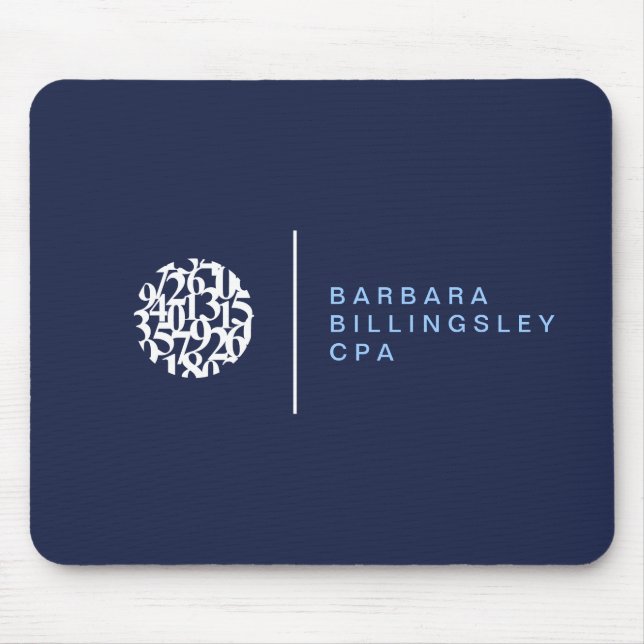 Tapis De Souris Comptable du Logo II des numéros modernes (Devant)