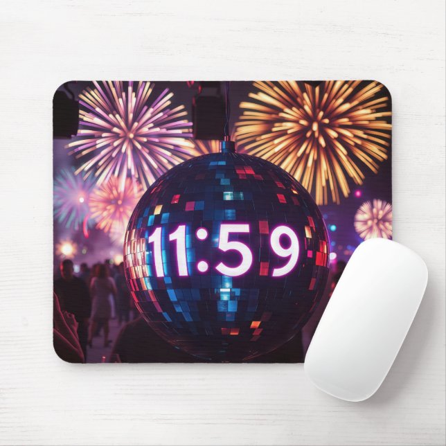 Tapis De Souris Compte à rebours de la veille du Nouvel An (Avec souris)