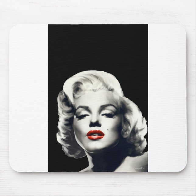Tapis De Souris CON24BW-V4 lèvres rouges Marilyn DANS BLACK.tif (Devant)