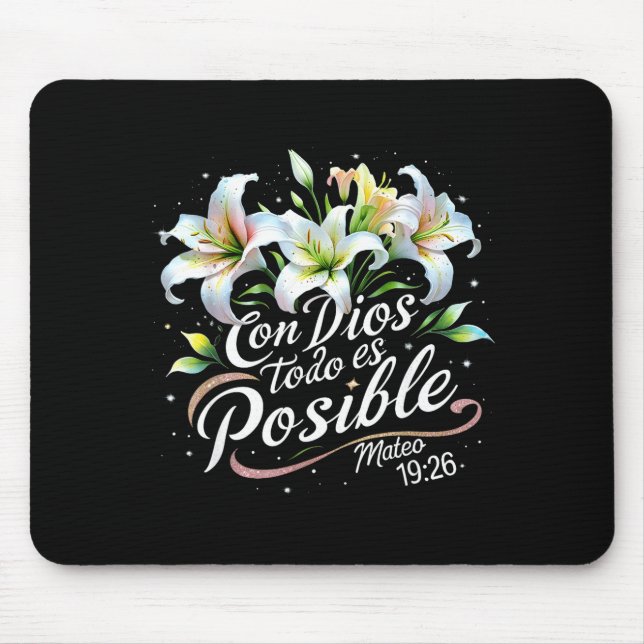 Tapis De Souris Con Dios Todo Es Sible Mateo 19_26 Gift  (Devant)