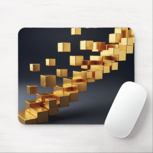 Tapis De Souris Concept de croissance de cubes dorés géométriques 