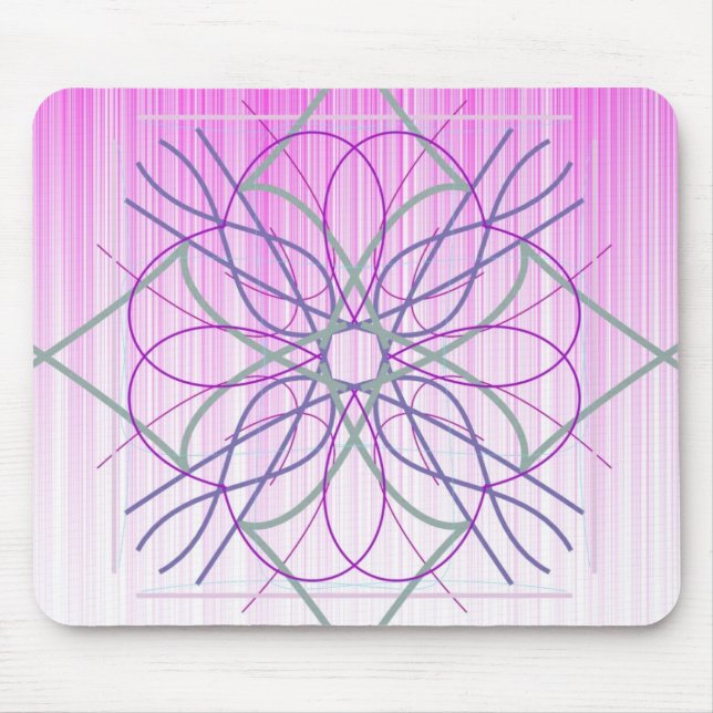 Tapis De Souris Conception Aléatoire Rose Et Violet (Devant)