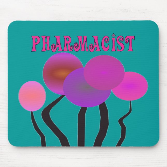 Tapis De Souris Conception Artsy d'arbres de cadeaux de pharmacien (Devant)