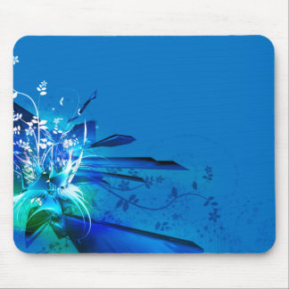 Tapis De Souris Conception bleue de fleurs