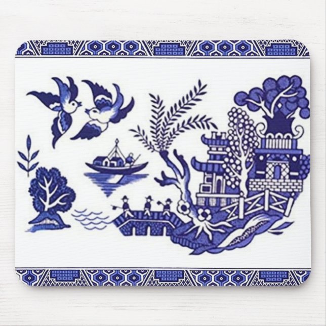 Tapis De Souris Conception bleue de la Chine de saule (Devant)