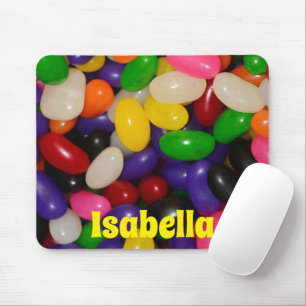 Tapis De Souris Conception colorée de Jelly Bean avec nom personna