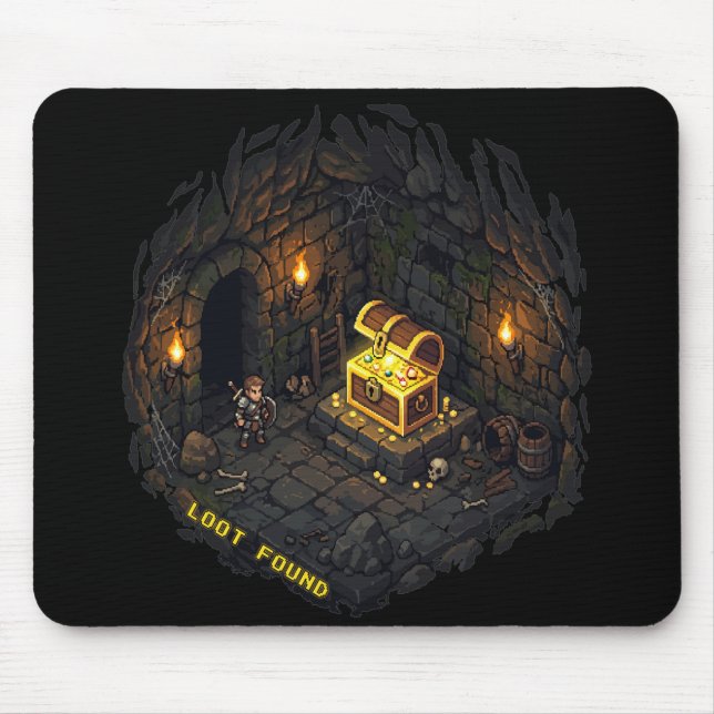 Tapis De Souris Conception d'art pixel de donjon fantastique avec  (Devant)