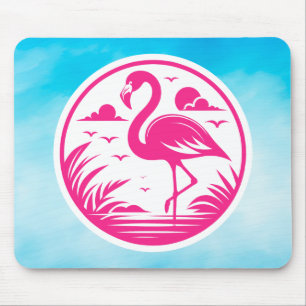 Tapis De Souris Conception de cercle d'été flamant rose-68730