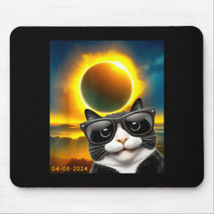 Tapis De Souris Conception de chat Tuxedo d'éclipse solaire totale