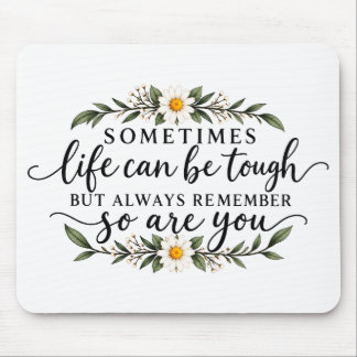 Tapis De Souris Conception de citation inspirante florale minimali