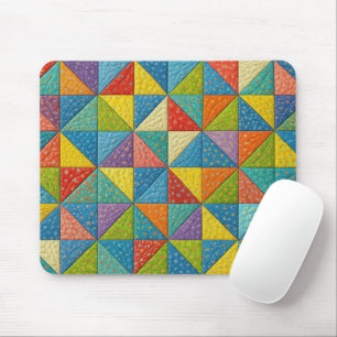 Tapis De Souris Conception de courtepoint colorée en moulin à vent