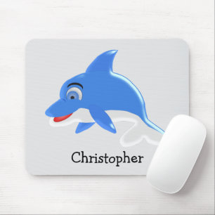 Tapis De Souris Conception de dauphin bleu