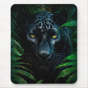 Tapis De Souris Conception de faune de jungle de panthère noire my