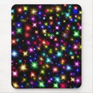 Tapis De Souris Conception de feux d'artifice Étoiles Colorées