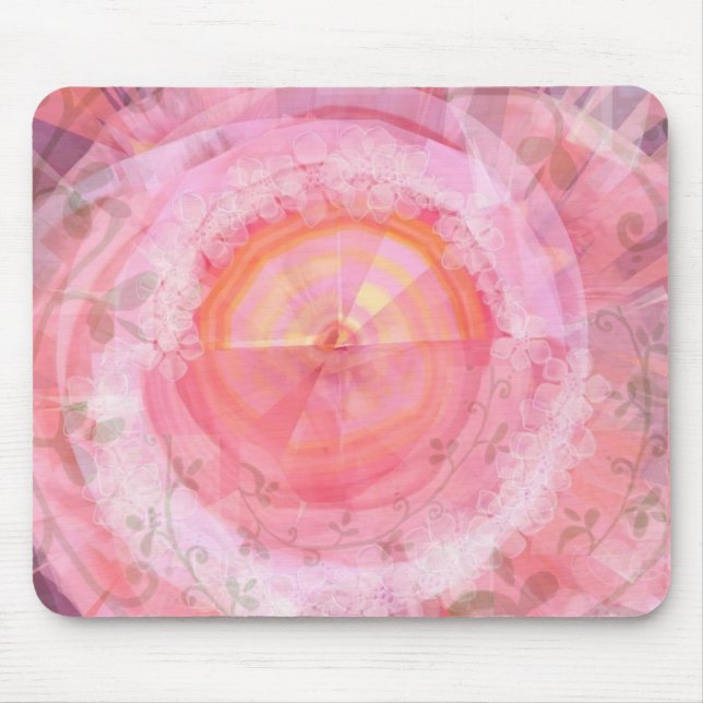 Tapis De Souris Conception de "fractale" de rose (Devant)