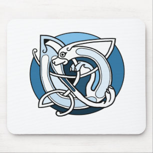 Tapis De Souris Conception de Knotwork de Celtic - chien bleu