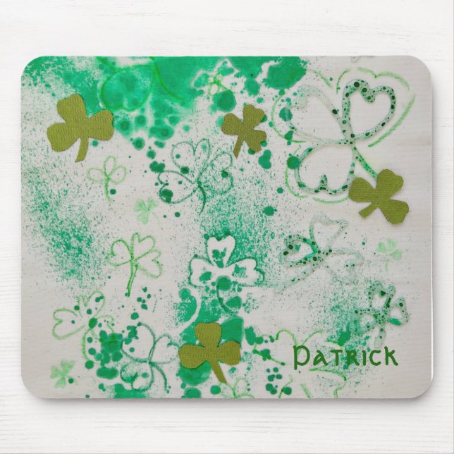 Tapis De Souris Conception de l'éclaboussure du Shamrock de trèfle (Devant)