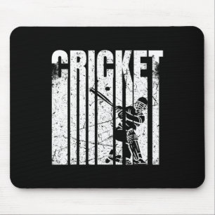 Tapis De Souris Conception de lettre de joueur de cricket rétro