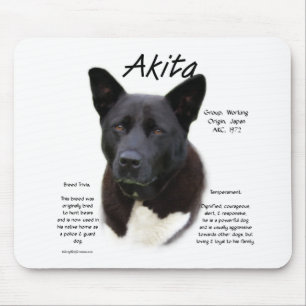 Tapis De Souris Conception de l'histoire Akita noire