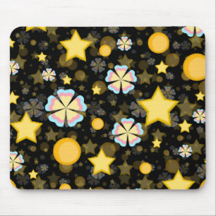 Tapis De Souris Conception de motif de fleurs d'étoiles solaires s