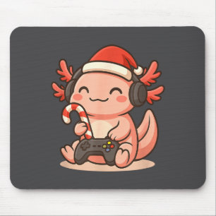 Tapis De Souris Conception de Noël de l'axolotl de joueur mignon