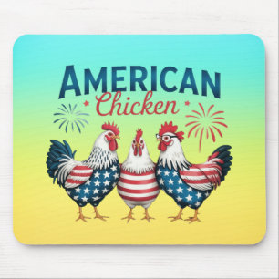 Tapis De Souris Conception de poulet américain patriotique du 4 ju