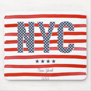 Tapis De Souris Conception de rouge de NYC  , blanche et bleue