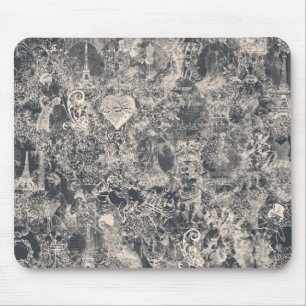 Tapis De Souris Conception de toile de Paris noir élégant